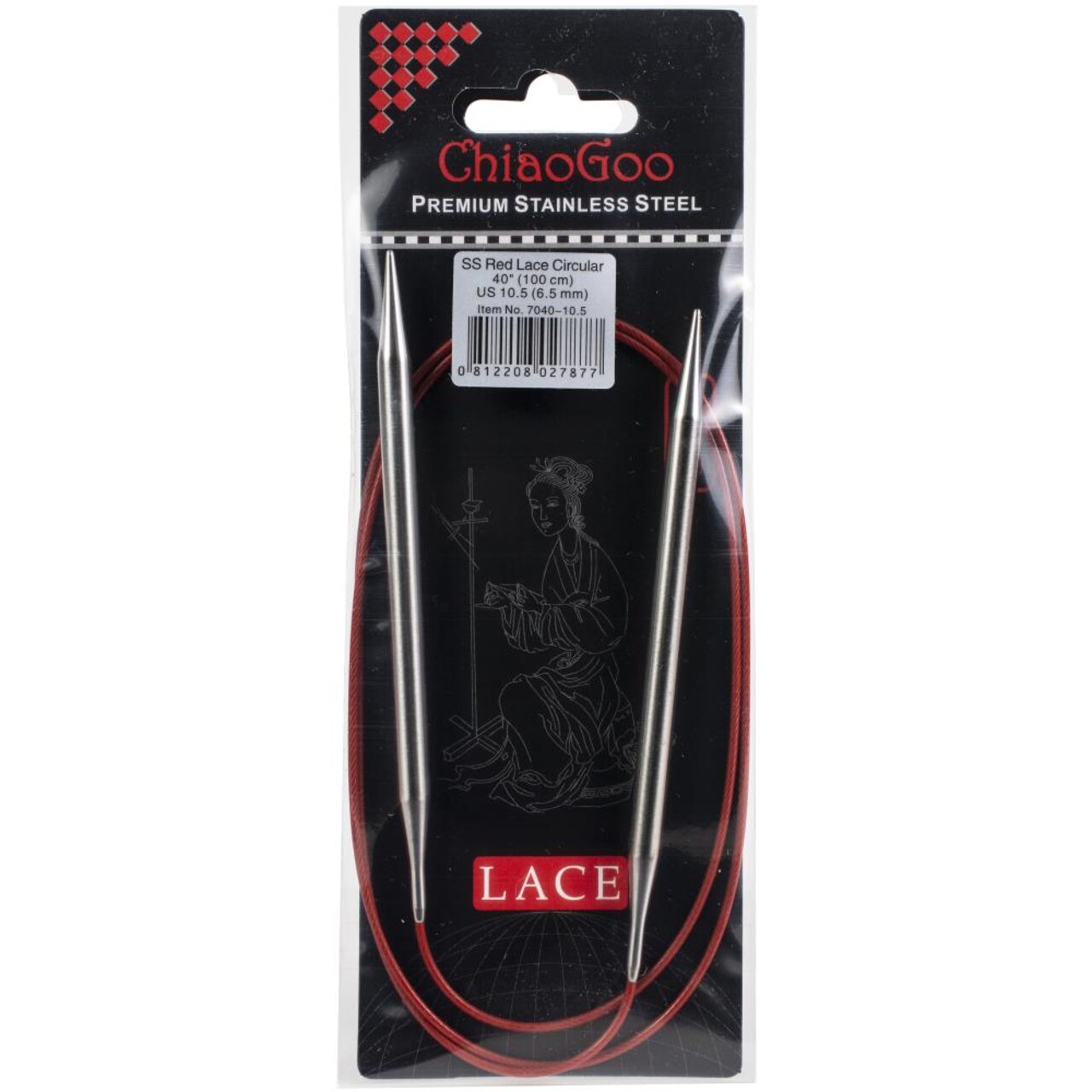 ChiaoGoo Red Lace 40" Stainless Circular Knitting Needles - Sizes US 0/2mm to 17 / 12.75mm